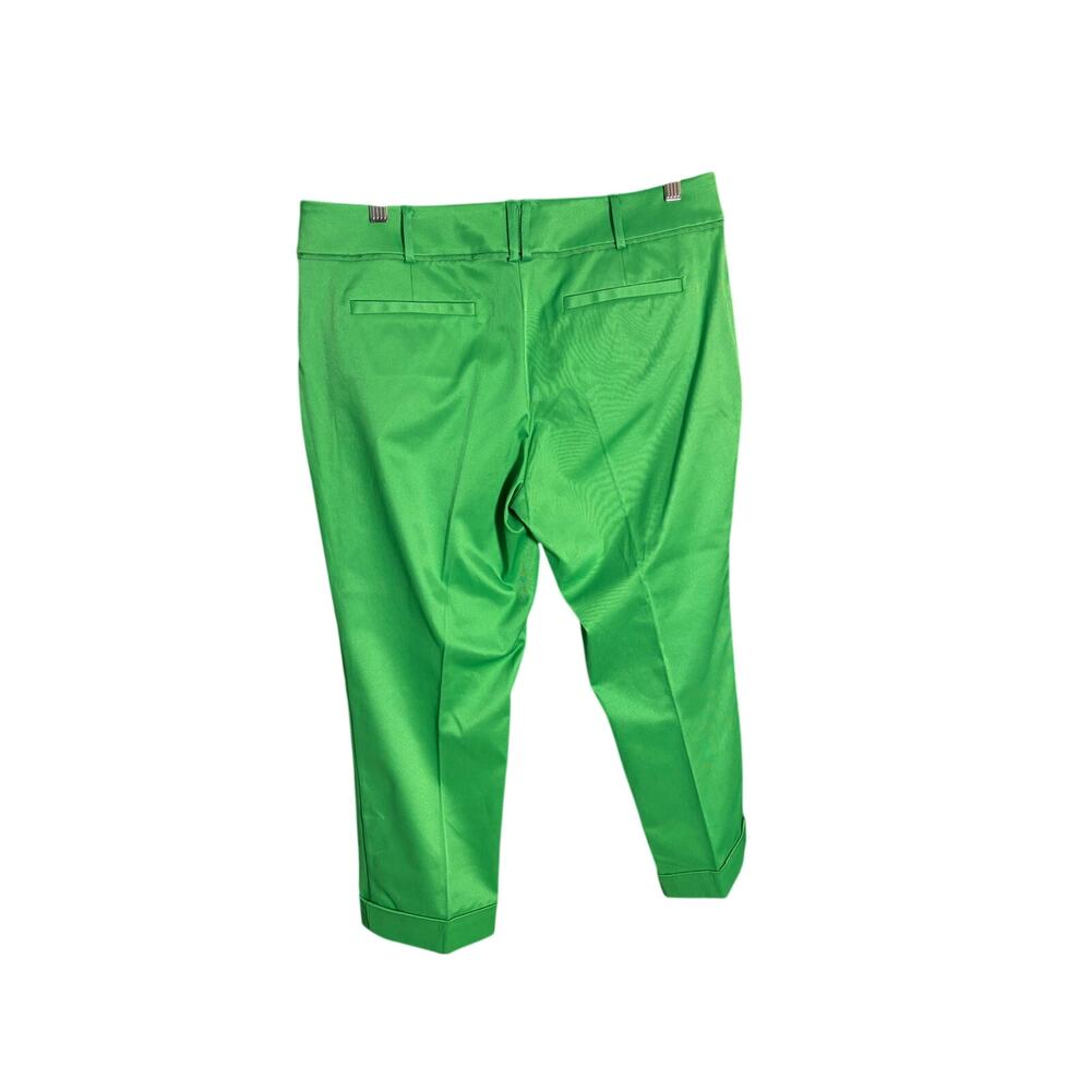 7th Avenue Design Studio Green Ankle Pants Size 12 Stretch Career Crop Slim Fit - Picture 2 of 9